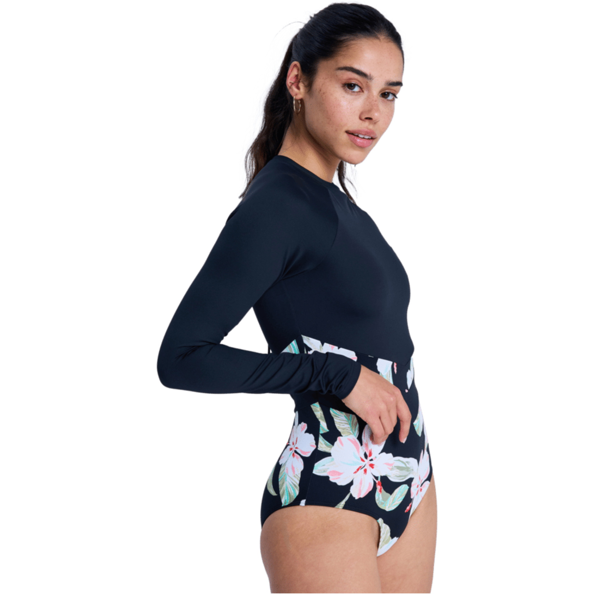 2026 Roxy Womens The Rider Long Sleeve Surfsuit ERJWR03900 - Anthracite Spring Charming